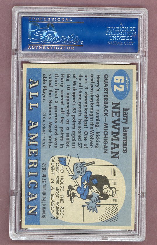 1955 Topps Football #062 Harry Newman Michigan PSA 6.5 EX-MT+ 523044