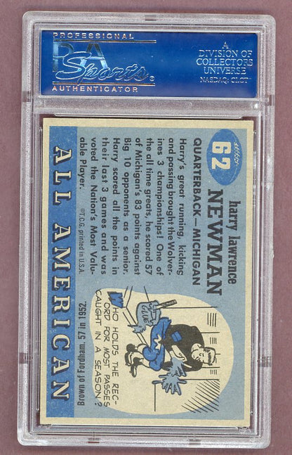 1955 Topps Football #062 Harry Newman Michigan PSA 6.5 EX-MT+ 523044