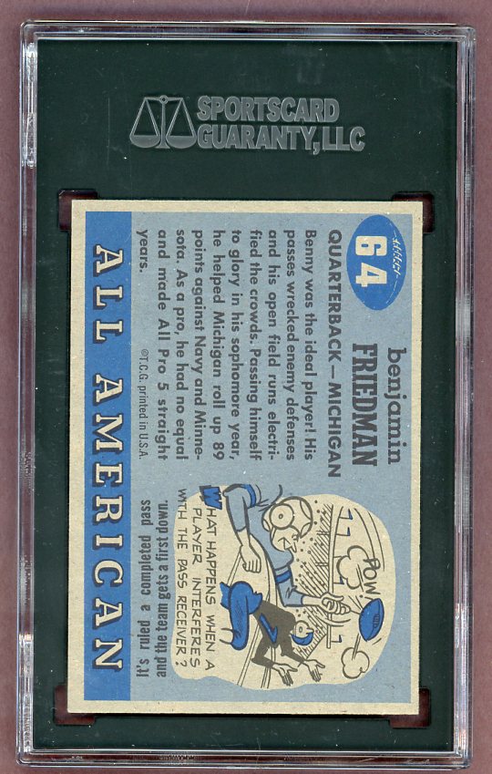 1955 Topps Football #064 Benny Friedman Michigan SGC 7 NM 523046