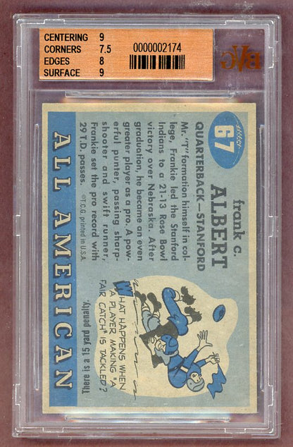 1955 Topps Football #067 Frankie Albert Stanford BVG 8 NM/MT 523049