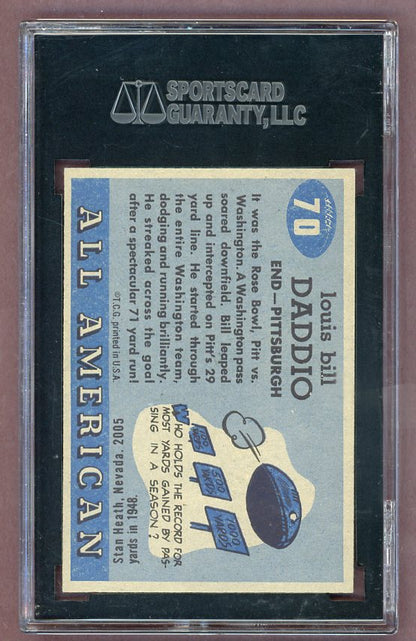 1955 Topps Football #070 Bill Daddio Pitt SGC 7.5 NM+ 523051
