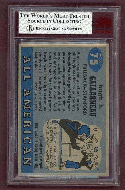1955 Topps Football #075 Hugh Gallarneau Stanford BVG 7 NM 523056