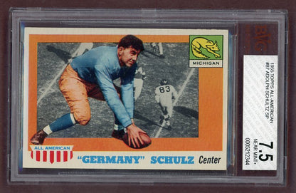 1955 Topps Football #087 Germany Schulz Michigan BVG 7.5 NM+ 523067