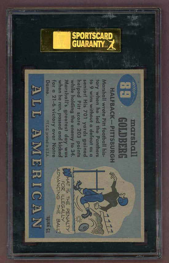 1955 Topps Football #089 Marshall Goldberg Pitt SGC 7.5 NM+ 523069