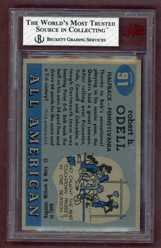 1955 Topps Football #091 Bob Odell Penn BVG 8 NM/MT 523071