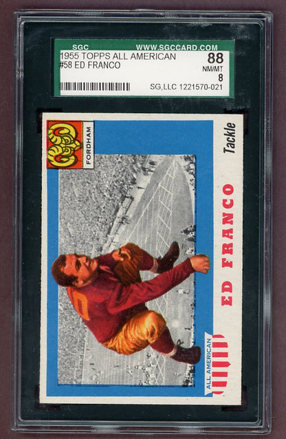 1955 Topps Football #058 Ed Franco Fordham SGC 8 NM/MT 523102