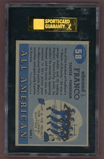 1955 Topps Football #058 Ed Franco Fordham SGC 8 NM/MT 523102
