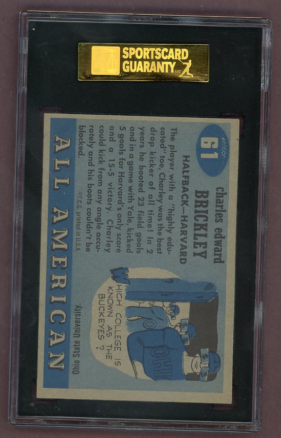 1955 Topps Football #061 Charley Brickley Harvard SGC 7.5 NM+ 523105