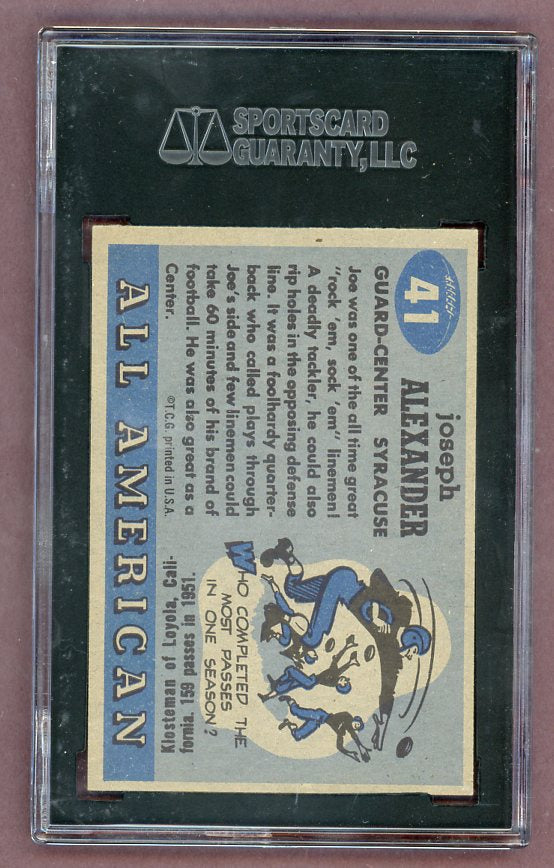 1955 Topps Football #041 Joe Alexander Syracuse SGC 7 NM 523109