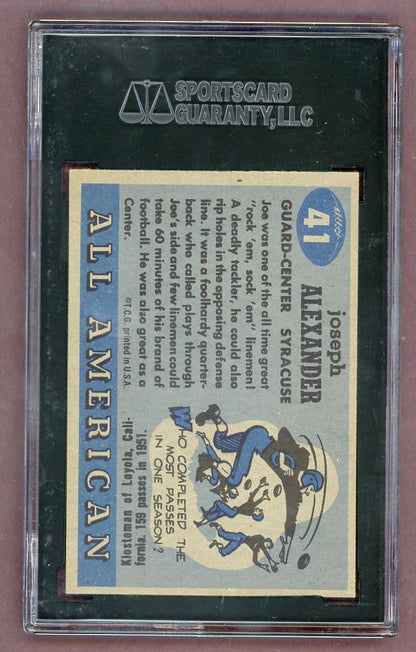 1955 Topps Football #041 Joe Alexander Syracuse SGC 7 NM 523109