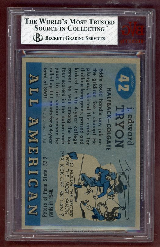 1955 Topps Football #042 Eddie Tryon Colgate BVG 8 NM/MT 523110
