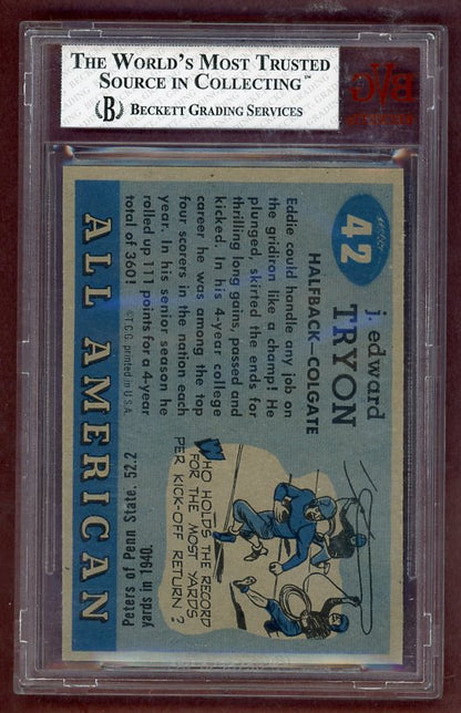 1955 Topps Football #042 Eddie Tryon Colgate BVG 8 NM/MT 523110