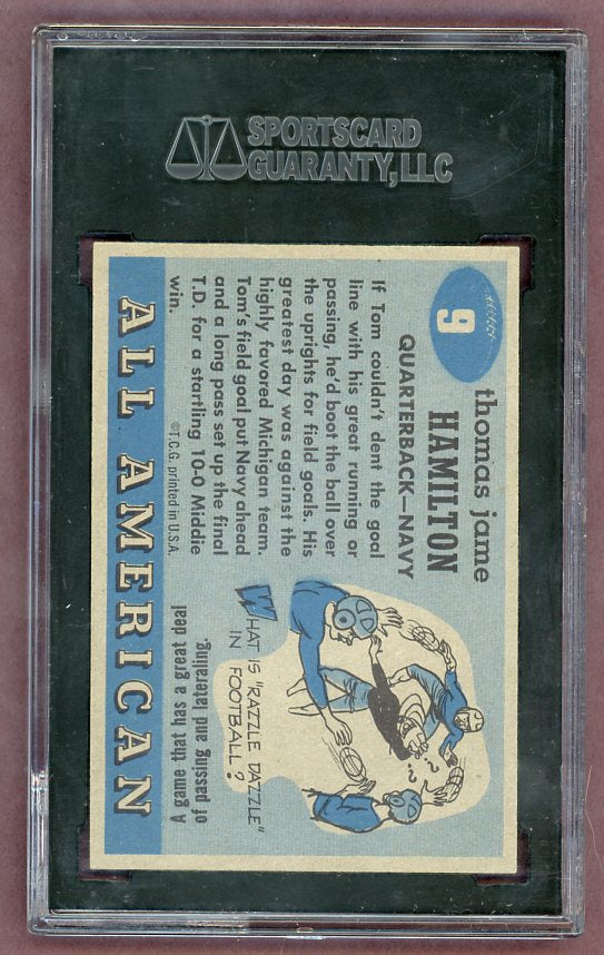 1955 Topps Football #009 Tom Hamilton Navy SGC 7 NM 523117