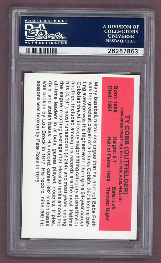 1987 Baseball's Greats Ty Cobb Tigers PSA 8 NM/MT 523289