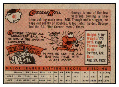 1958 Topps Baseball #040 George Kell Orioles EX 523837