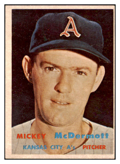 1957 Topps Baseball #318 Mickey McDermott A's EX 523895