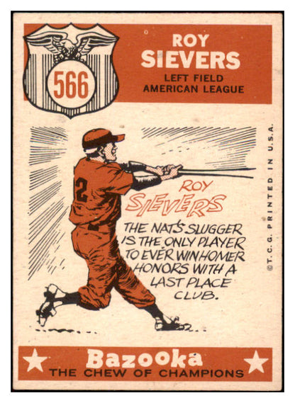 1959 Topps Baseball #566 Roy Sievers A.S. Senators EX-MT 524374