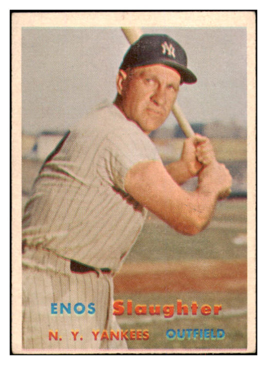 1957 Topps Baseball #215 Enos Slaughter Yankees EX-MT 524387