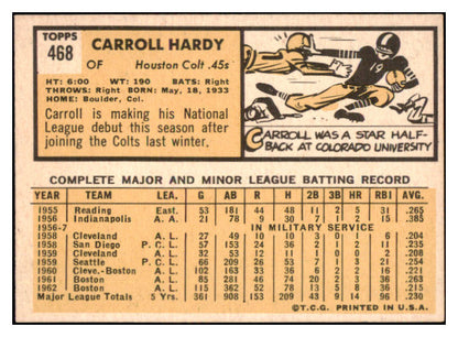 1963 Topps Baseball #468 Carroll Hardy Colt .45s EX-MT 524582