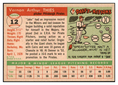 1955 Topps Baseball #012 Jake Thies Pirates NR-MT 524613