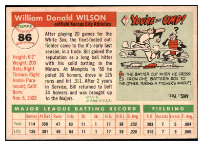 1955 Topps Baseball #086 Bill Wilson A's EX-MT 524755
