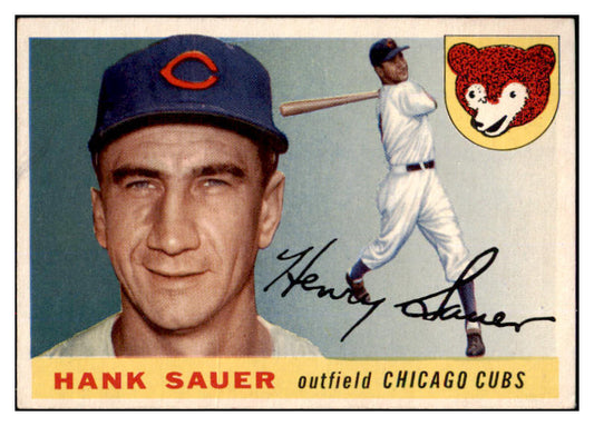1955 Topps Baseball #045 Hank Sauer Cubs VG-EX 524778