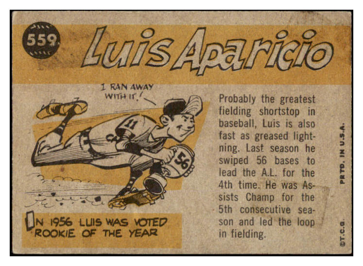 1960 Topps Baseball #559 Luis Aparicio A.S. White Sox EX 525223