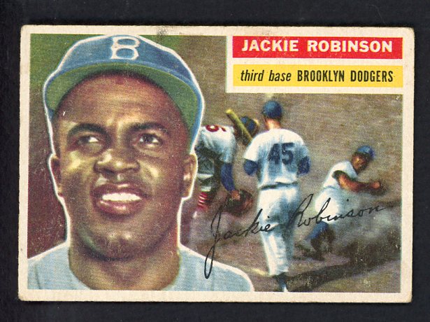 1956 Topps Baseball #030 Jackie Robinson Dodgers GD-VG White 525271
