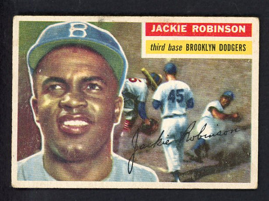 1956 Topps Baseball #030 Jackie Robinson Dodgers GD-VG White 525271