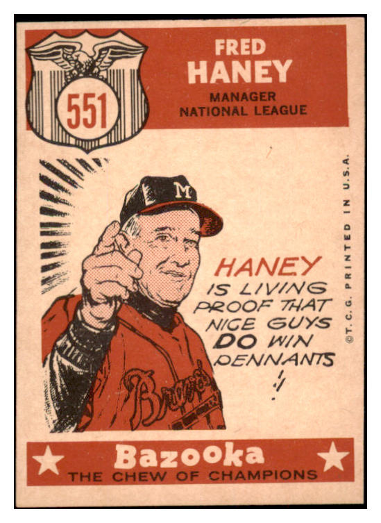 1959 Topps Baseball #551 Fred Haney A.S. Braves EX-MT 525340