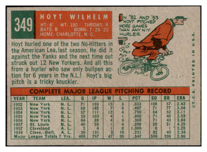 1959 Topps Baseball #349 Hoyt Wilhelm Orioles EX-MT 525365