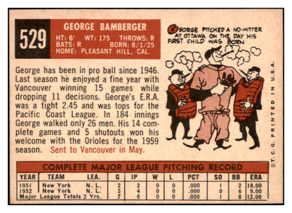 1959 Topps Baseball #529 George Bamberger Orioles EX-MT 525391