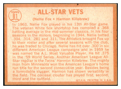 1964 Topps Baseball #081 Harmon Killebrew Nellie Fox VG-EX 525618