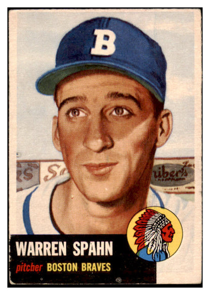 1953 Topps Baseball #147 Warren Spahn Braves VG-EX 525641