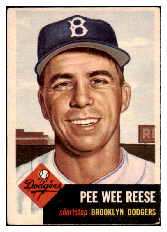 1953 Topps Baseball #076 Pee Wee Reese Dodgers VG-EX 525644