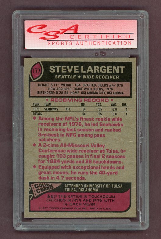 1977 Topps Football #177 Steve Largent Seahawks CSA 8 NM/MT 526160
