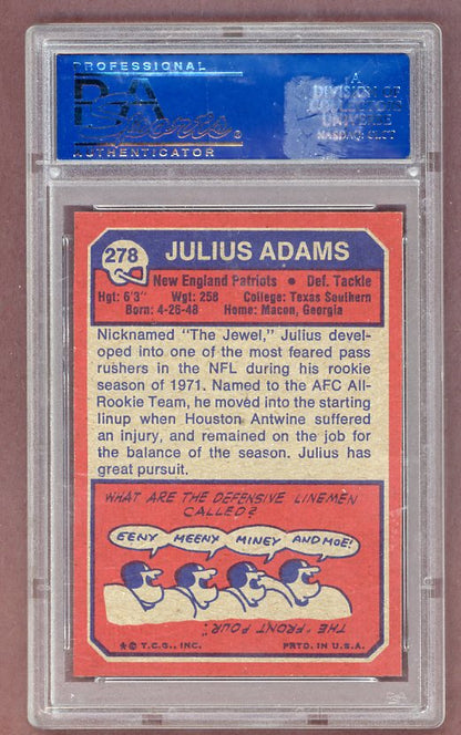 1973 Topps Football #278 Julius Adams Patriots PSA 5 EX 526269