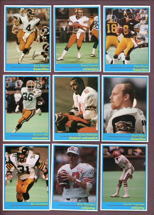 1987 Jogo CFL Football Complete Set EX-MT/NR-MT Clements Hobart 526603