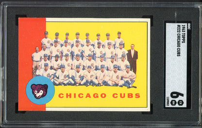 1963 Topps Baseball #222 Chicago Cubs Team SGC 6 EX-MT 526639