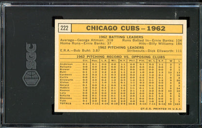 1963 Topps Baseball #222 Chicago Cubs Team SGC 6 EX-MT 526639