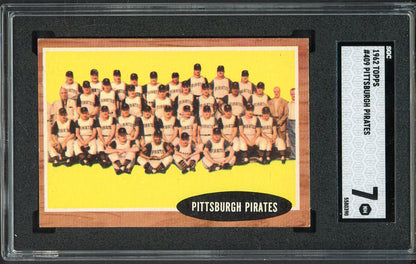 1962 Topps Baseball #409 Pittsburgh Pirates Team SGC 7 NM 526640