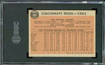 1962 Topps Baseball #465 Cincinnati Reds Team SGC 6 EX-MT 526641