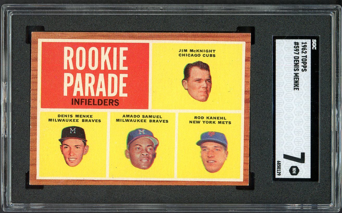 1962 Topps Baseball #597 Rod Kanehl Mets SGC 7 NM 526642