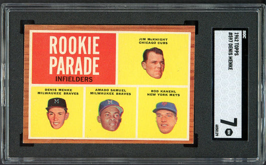 1962 Topps Baseball #597 Rod Kanehl Mets SGC 7 NM 526642