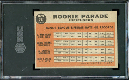 1962 Topps Baseball #597 Rod Kanehl Mets SGC 7 NM 526642
