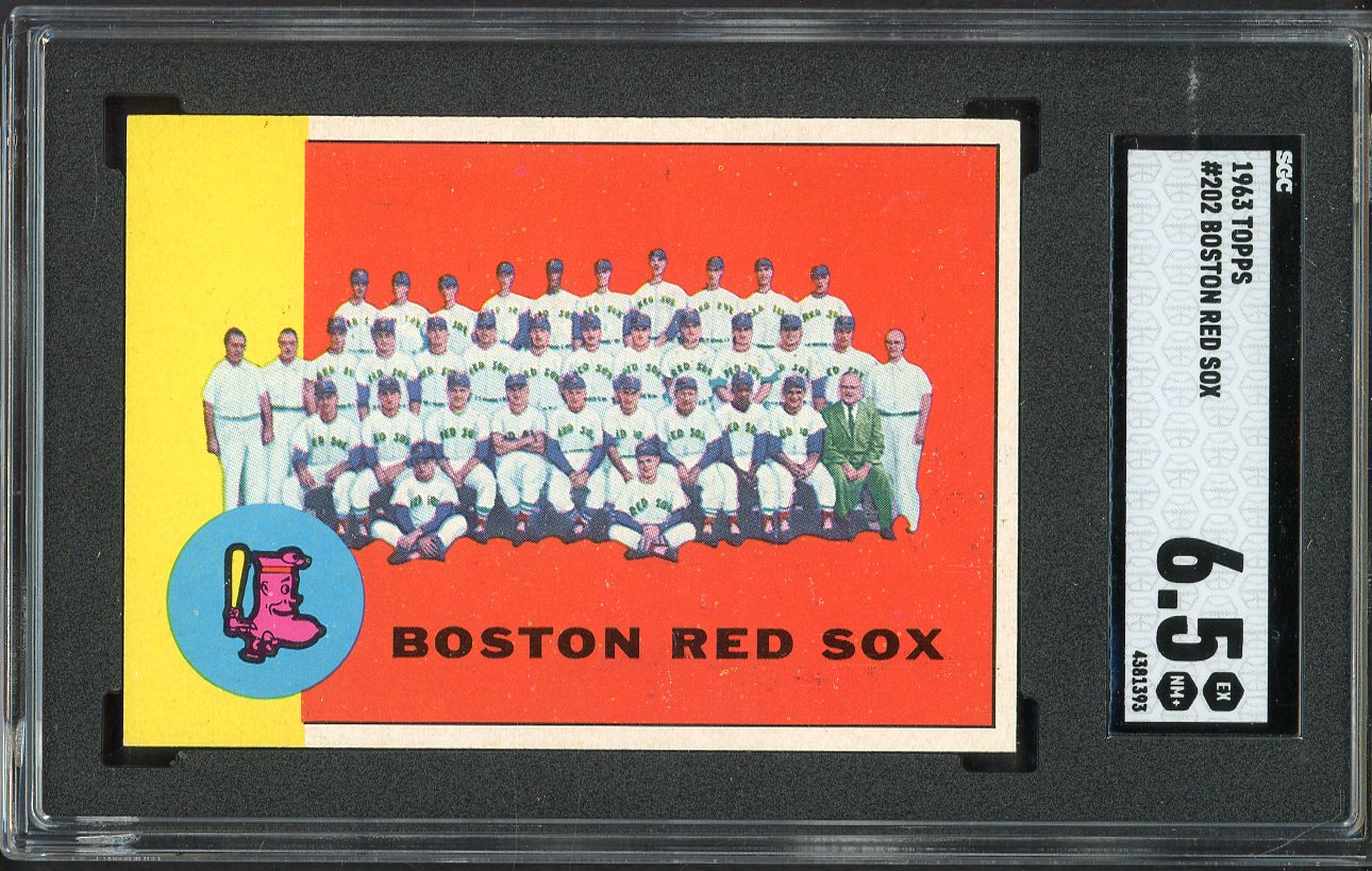 1963 Topps Baseball #202 Boston Red Sox Team SGC 6.5 EX-MT+ 526643