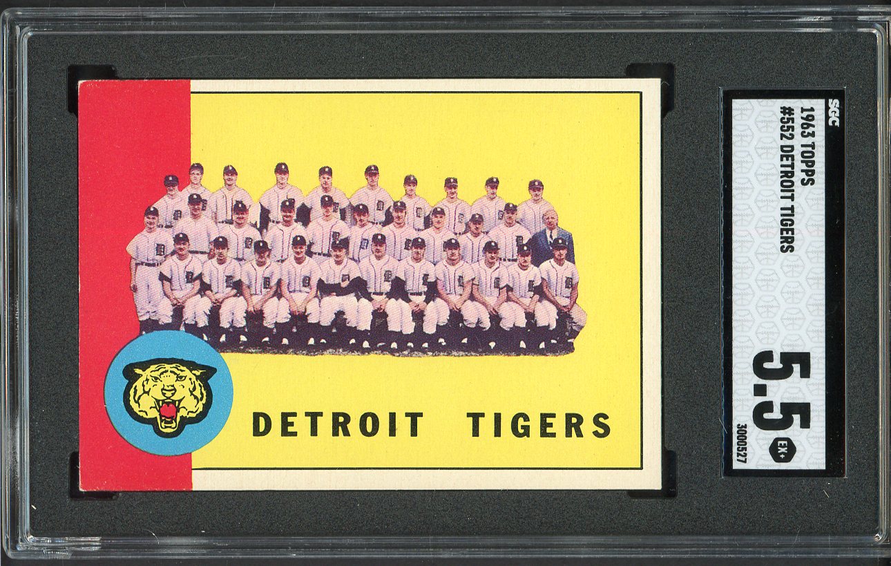 1963 Topps Baseball #552 Detroit Tigers Team SGC 5.5 EX+ 526644