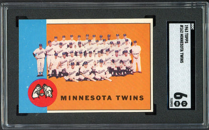 1963 Topps Baseball #162 Minnesota Twins Team SGC 6 EX-MT 526650
