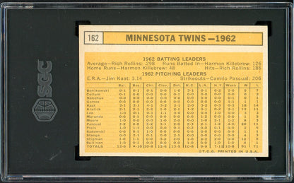 1963 Topps Baseball #162 Minnesota Twins Team SGC 6 EX-MT 526650