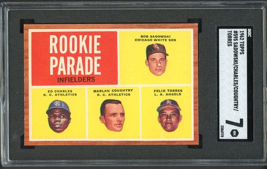 1962 Topps Baseball #595 Ed Charles A's SGC 7 NM 526652